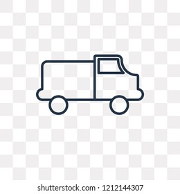 Delivery truck vector outline icon isolated on transparent background, high quality linear Delivery truck transparency concept can be used web and mobile