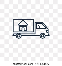 Delivery truck vector outline icon isolated on transparent background, high quality linear Delivery truck transparency concept can be used web and mobile