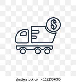 Delivery truck vector outline icon isolated on transparent background, high quality linear Delivery truck transparency concept can be used web and mobile