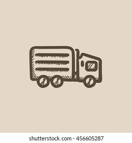 Delivery truck vector sketch icon isolated on background. Hand drawn Delivery truck icon. Delivery truck sketch icon for infographic, website or app.