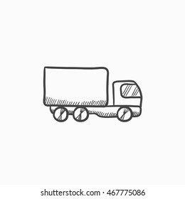 Delivery truck vector sketch icon isolated on background. Hand drawn Delivery truck icon. Delivery truck sketch icon for infographic, website or app.