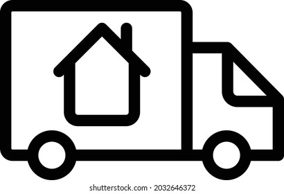 delivery truck vector thin line icon