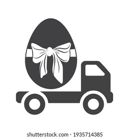 Delivery truck width decorated Easter egg.