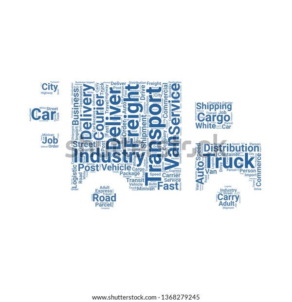 delivery\
truck word cloud. tag cloud about delivery\
truck