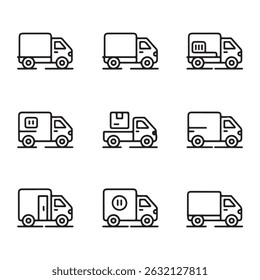 Delivery Trucks Icon Set vector file
