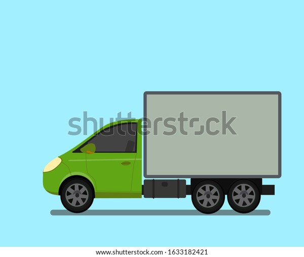 Delivery trucks vector illustration. Truck on the\
road in flat style
