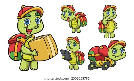 Delivery turtle in various pose