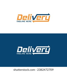 Delivery typography lettering logo design vector