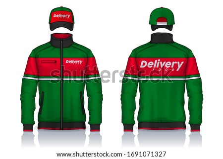Delivery uniform,Jacket and cap templates design, Corporate Work Shirts.