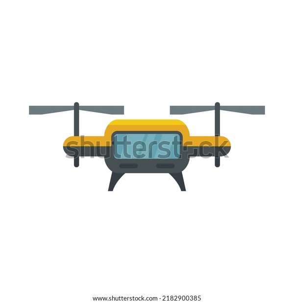 Delivery\
unmanned taxi icon. Flat illustration of Delivery unmanned taxi\
vector icon isolated on white\
background
