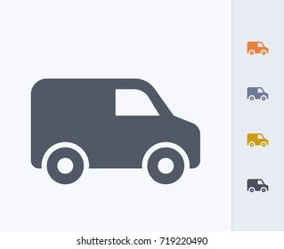 Delivery Van 1 - Carbon Icons. A professional, pixel-aligned icon.  