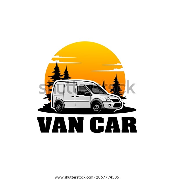 delivery van car isolated vector for mock up,\
illustration or logo