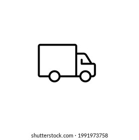 Delivery van, cargo, car, automobile simple thin line icon vector illustration 