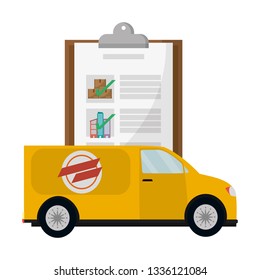 delivery van with checklist