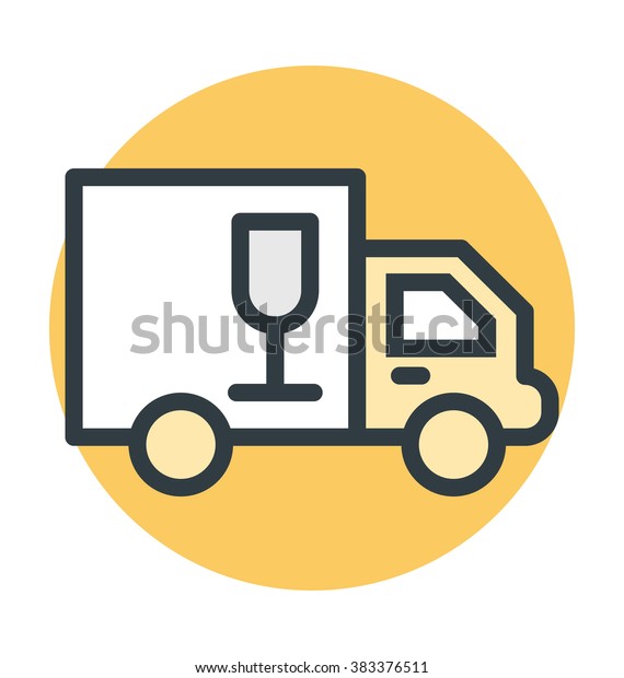 Delivery Van Colored Vector
Icon