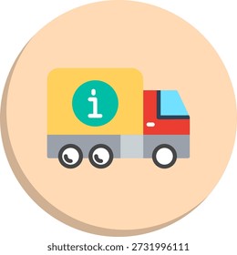 Ícone de estilo de círculo plano Van Delivery