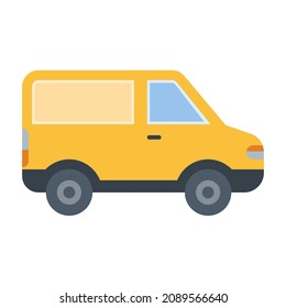 delivery van flat clipart vector illustration