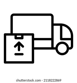 Delivery Van Flat Icon Isolated On White Background