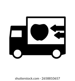 Delivery Van glyph, mini illustration icon. use for modern concept, print, UI, UX kit, web and app development. Vector related to commerce, retail, marketing and shopping.