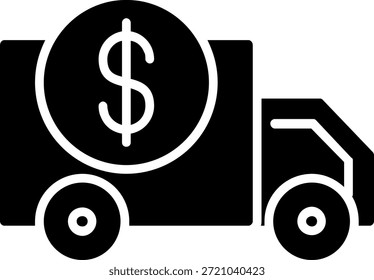 Delivery Van Glyph Style Icon Design