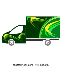 Delivery Van Graphics, Vehicle Graphics, Stripe : Vinyl Ready Design, Cargo Vehicle Warp Design Vector Art Illustration