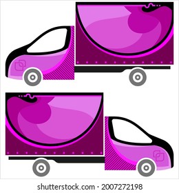 Delivery Van Graphics, Vehicle Graphics, Stripe : Vinyl Ready Design, Cargo Vehicle Warp Design Template Vector Art Illustration