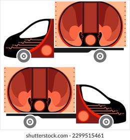 Delivery Van Graphics, Vehicle Graphics, Stripe : Vinyl Ready Design, Cargo Vehicle Warp Design Template Vector Art Illustration