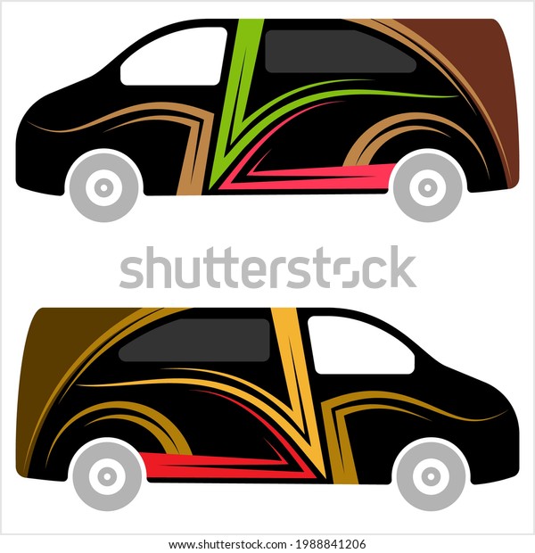 Delivery Van\
Graphics, Vehicle Graphics, Stripe : Vinyl Ready Design, Cargo\
Vehicle Warp Design Vector Art\
Illustration