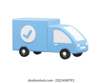 Delivery van icon 3d rendering vector