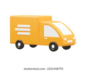 Delivery van icon 3d rendering vector