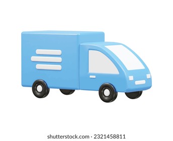 Icono de furgoneta de entrega vectores 3d