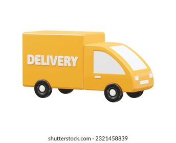 Delivery van icon 3d rendering vector