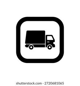 Delivery van icon with border