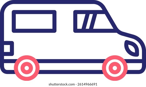 Delivery Van Icon Color Vector Illustration