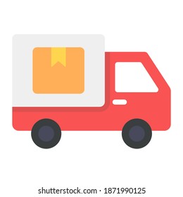
Delivery van icon design, cargo van in trendy flat style 
