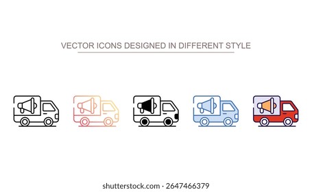 Diseño de icono de Van con fondo blanco Ilustración de stock
