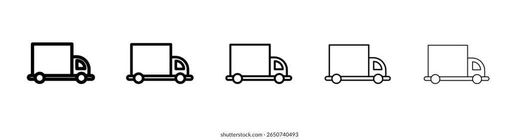 Delivery Van icon flat illustration set logo