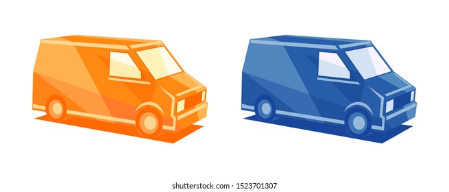 Icono de la camioneta de entrega aislada en blanco. Ilustración del vector