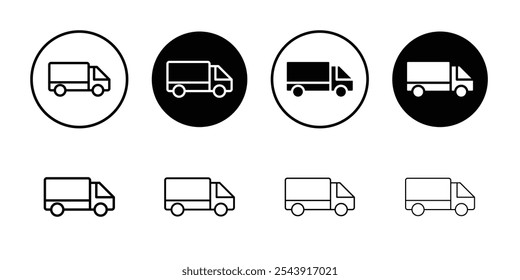 Delivery Van icon linear logo isolated