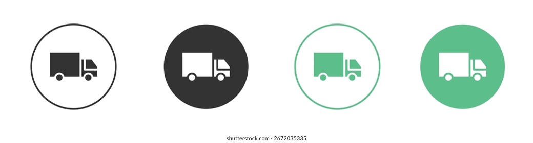 Lieferwagen-Symbol Minimal Flat Line Vector Icon Set.