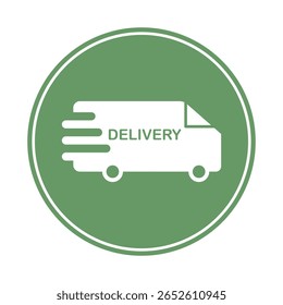 Delivery Van Icon with Motion Lines