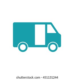delivery van icon on white background