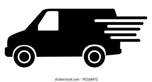 Delivery van icon on a white background, Vector illustration