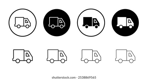 Delivery Van icon outline set sign