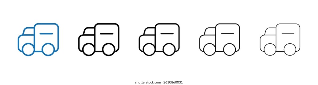 Delivery van icon Outline vector logo for web ui