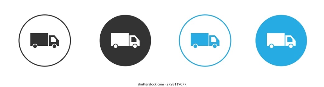 Icono de la furgoneta de la entrega. diseño negro del doodle gráfico de la ilustración simple