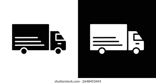 Delivery van icon symbol collection. Flat vector stock illustration.