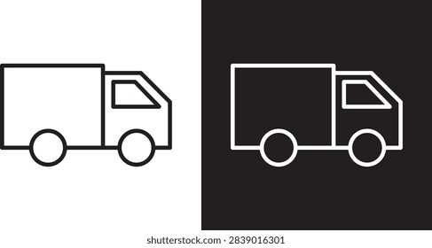 Delivery van icon thin ui graphic..