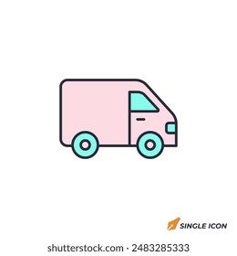 Delivery Van icon vector illustration. Delivery Van symbol isolated on white background.