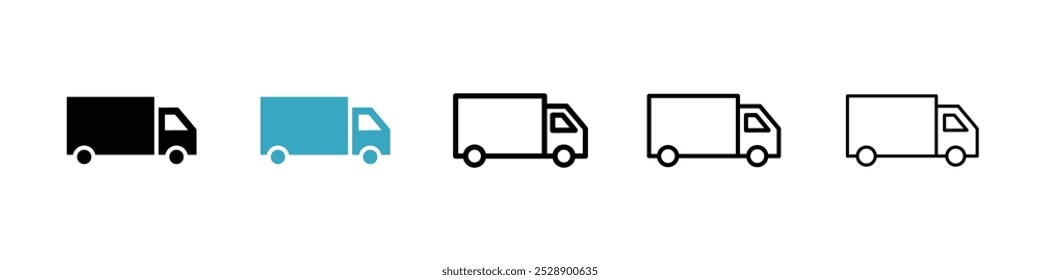 Conjunto de Ilustración vectorial de icono de furgoneta de entrega